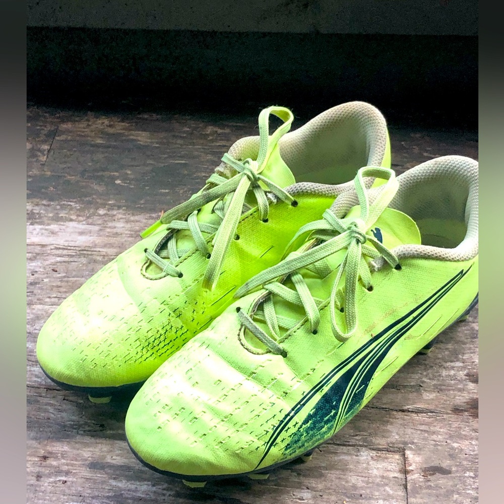 Puma Ultra Match FG/AG 106923-01 YOUTH Lime Black Soccer Cleats Size 3.5